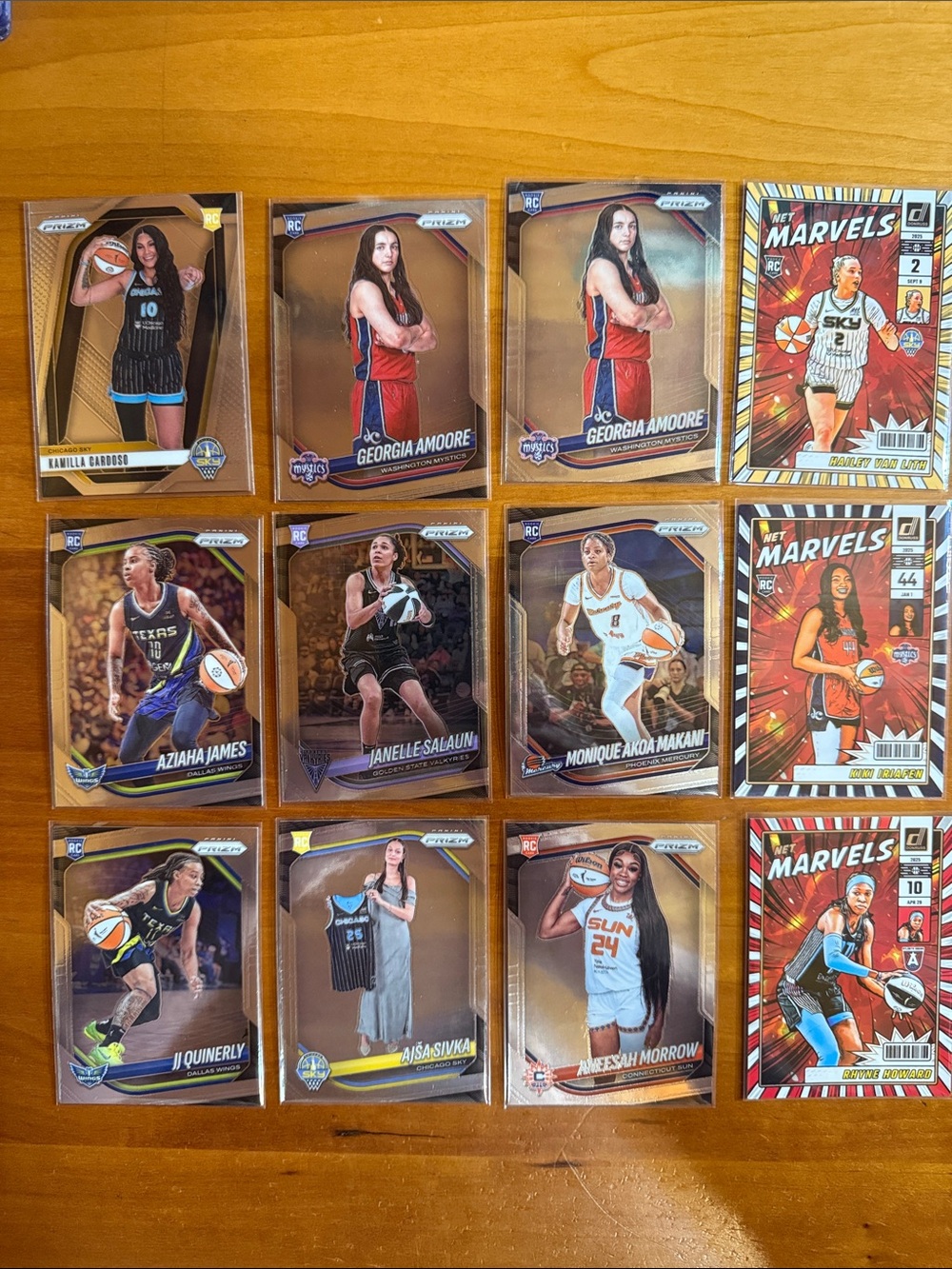 Panini Prizm WNBA Basketball Trading Card Lot - Mixed Players (Gold/Red/Blue)